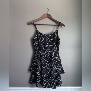 Forever 21 Black & White Floral Mini Sun Dress Size Small